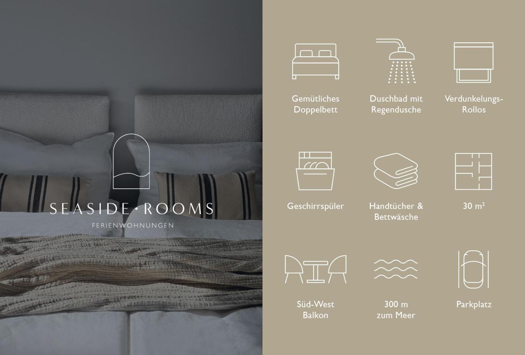 Seaside Rooms - Design-Apartment Mit Balkon & Parkplatz - Inklusive Strandkorb Direkt Am Wasser Und Spa & Sauna Saisonal บือซุม ภายนอก รูปภาพ