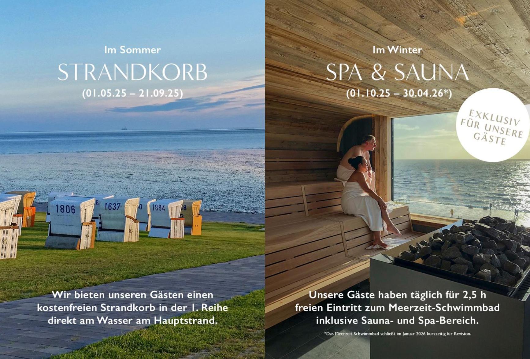 Seaside Rooms - Design-Apartment Mit Balkon & Parkplatz - Inklusive Strandkorb Direkt Am Wasser Und Spa & Sauna Saisonal บือซุม ภายนอก รูปภาพ